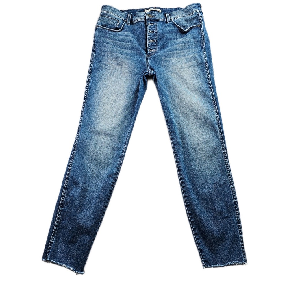 Whetherly Cooper Jeans Women's 30/10 Blue Denim High Rise Skinny Leg Button‎ Fly